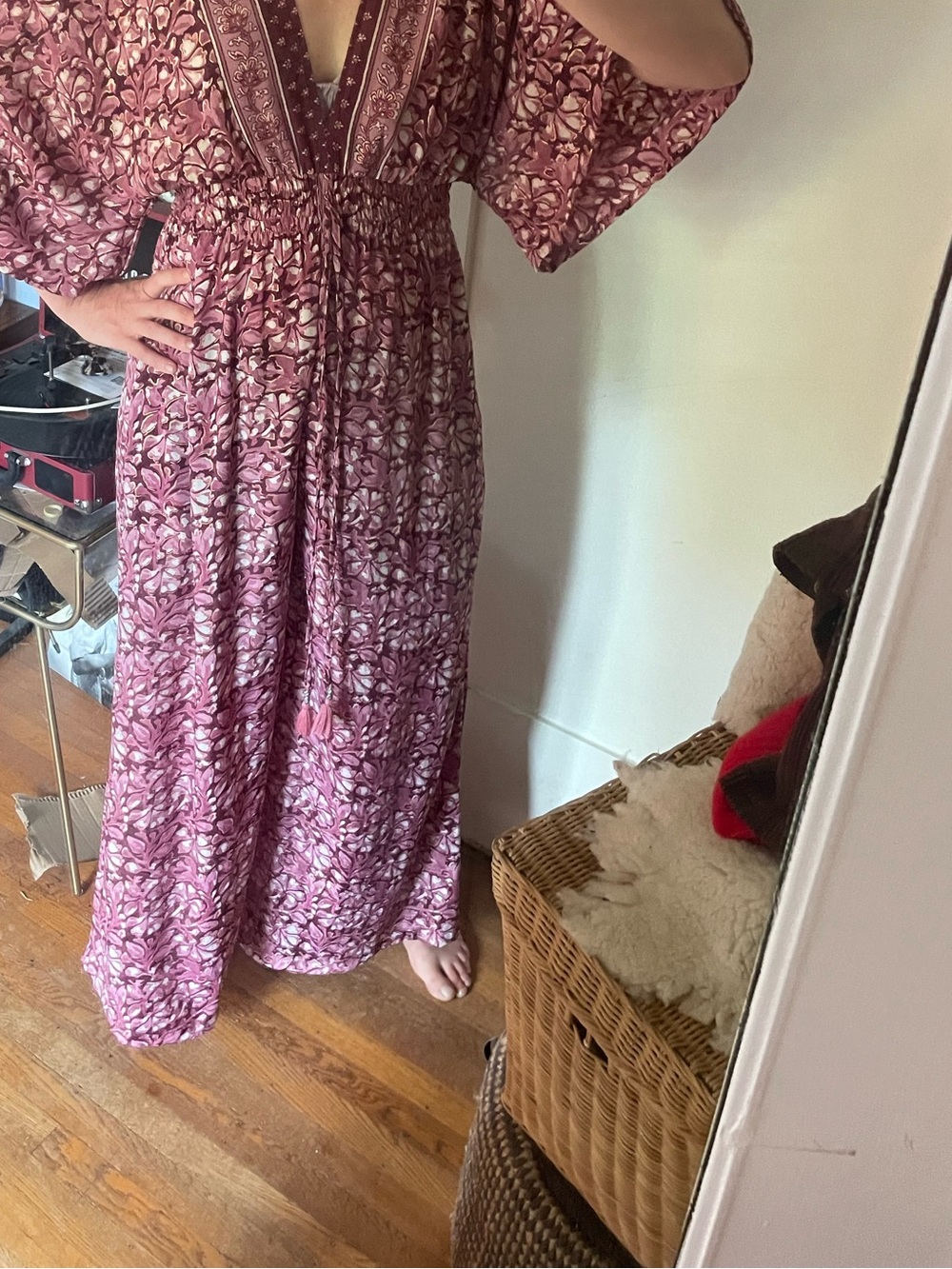 White Waves Kimono Wide Leg Jumpsuit - Picture 12 of 13
